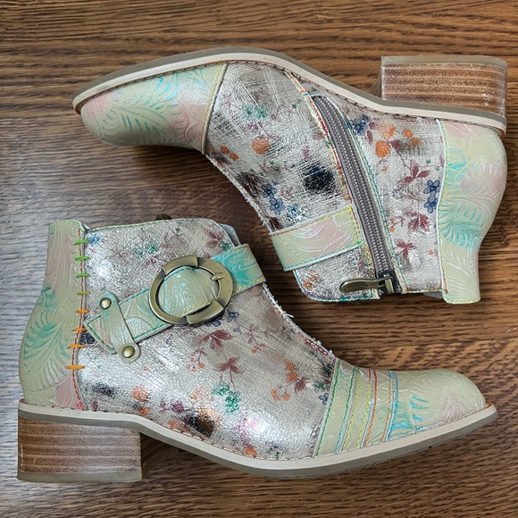 SPRING STEP L’ARTISTE Coralie Booties Leather Southwest‎ Cowgirl Art to Wear 36 - Picture 12 of 15